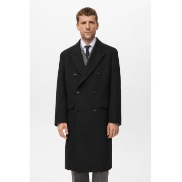 Haina din amestec de lana cu doua randuri de nasturi