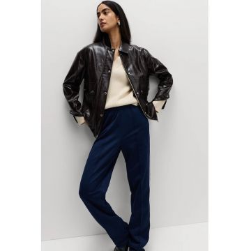 Jacheta-camasa de piele ecologica cu fermoar