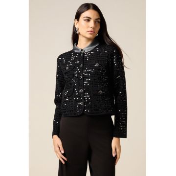 Jacheta cu aplicatii cu paiete