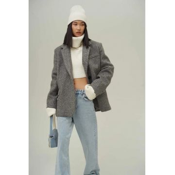 Jacheta  Enzo - gri carbune - textil