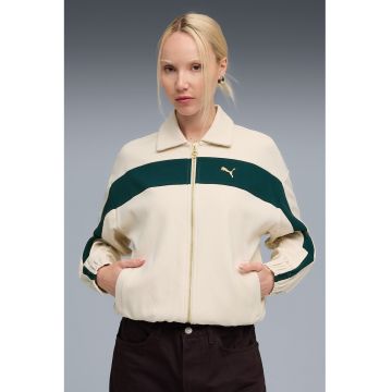 Jacheta regular-fit din amestec de bumbac cu fermoar