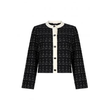 Jacheta tricotata cu nasturi tip bijuterie