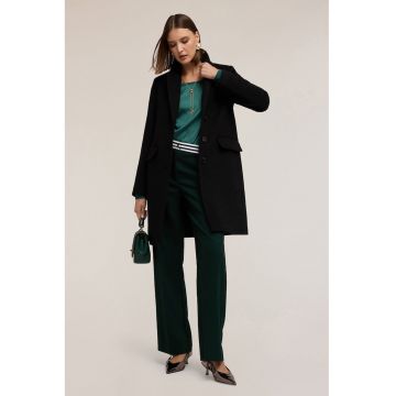 Palton din amestec de lan cu slit pe partea din spate la terminatie