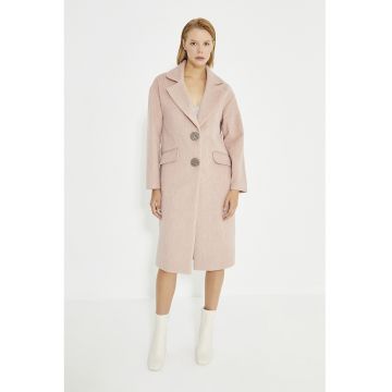 Palton din amestec de lana cu croiala lejera