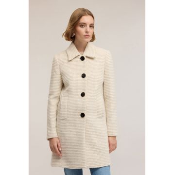 Palton din amestec de lana cu guler ascutit