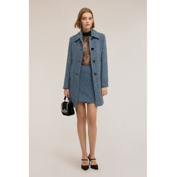 Palton din amestec de lana cu guler ascutit