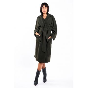 Palton din lana cu cordon