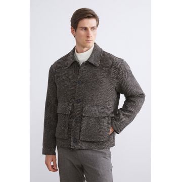 Palton regular fit cu nasturi