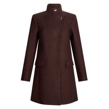 Palton uni cu guler inalt