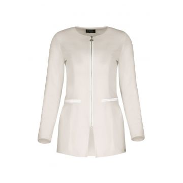 Sacou dama  bej - poliester si viscoza