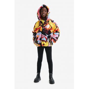 Geaca cu gluga si imprimeu abstract