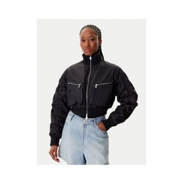 Geaca dama  bomber - negru - textil