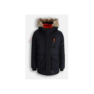 Geaca de iarna copii  bleumarin - blana detasabila - impermeabila