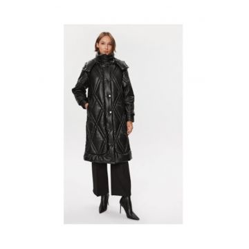 Geaca lunga - captusita din piele ecologica