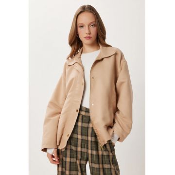 Geaca supradimensionata - Happiness Istanbul - bej - textil