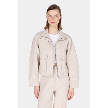 Jacheta de bumbac cu fermoar