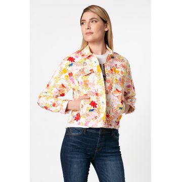 Jacheta de denim cu imprimeu floral Chaq Lisam