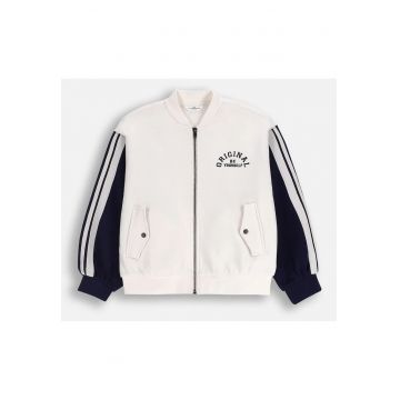 Jacheta varsity cu maneci colorblock -