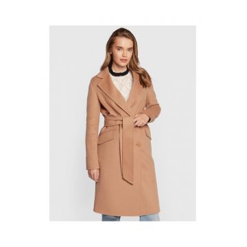 Palton dama  bej - lana -