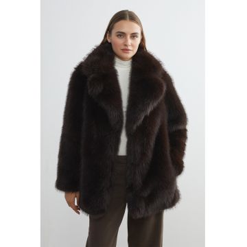 Palton de blana sintetica fara inchidere