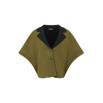 Palton din lana cu revere decupate