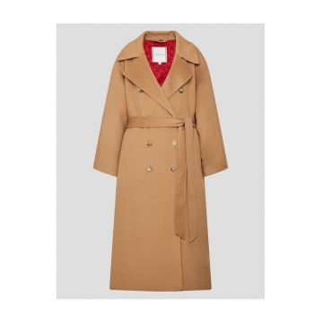 Palton Lana  Curve pentru femei - maro -