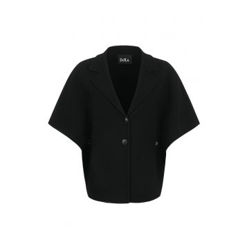 Palton scurt din amestec de lana cu decolteu in V