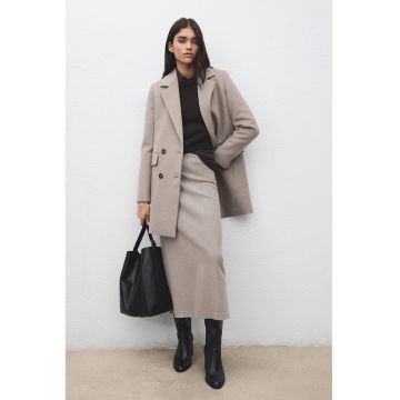 Trenci din amestec de lana cu nasturi