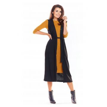 Vesta dama -  lunga - elastic - neagra - marime S/M