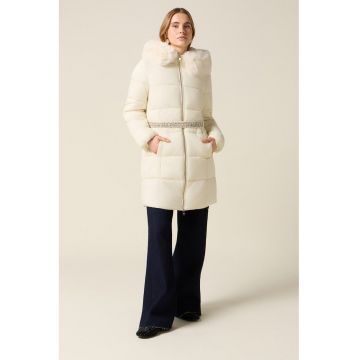 Geaca cu aplicatii din strasuri - Alb