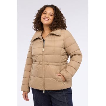 Geaca cu cordon in talie - Maro camel