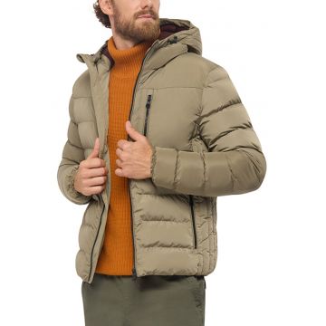 Geaca cu finisaj rezistent la apa si gluga Snake - Maro camel