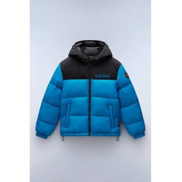 Geaca cu logo si gluga Hornelen - Albastru royal/Bleumarin