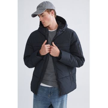 Geaca cu vatelina si gluga - Albastru ultramarin