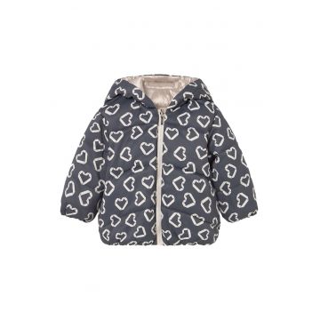 Geaca de iarna pentru copii -  bej/negru - poliester