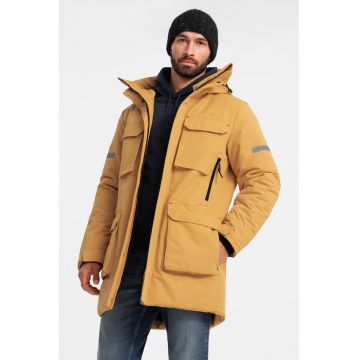 Geaca gluga si buzunare - Galben mustar
