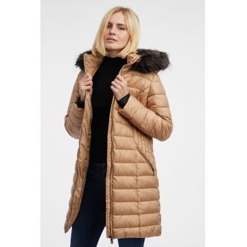 Geaca lunga si matlasata - Maro camel