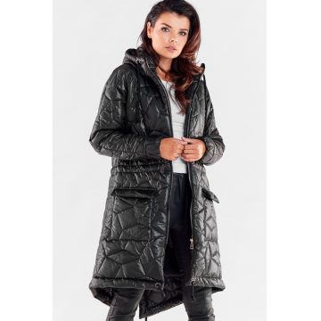 Geaca matlasata -  Poliester - Negru - Negru