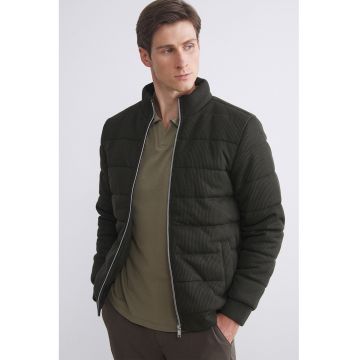 Geaca slim-fit cu vatelina - Gri inchis