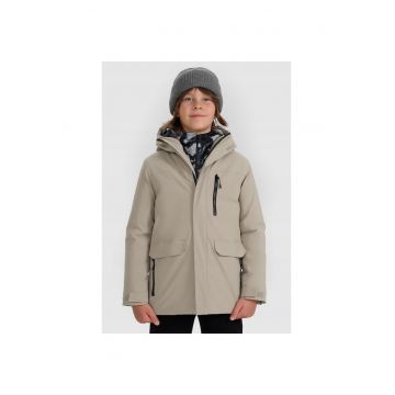 Geaca sport baieti -  poliester - bej -