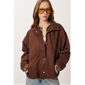 Geaca supradimensionata - Happiness Istanbul - textil - maro