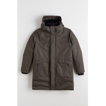 Geaca uni cu gluga - Maro inchis