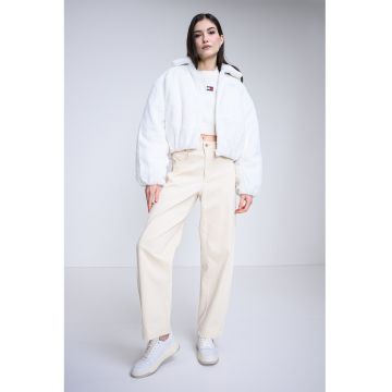 Haina din blana sintetica cu fermoar