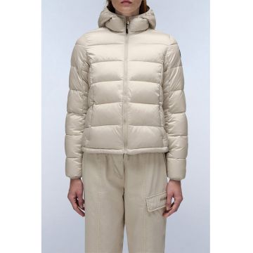 Jacheta cu gluga si aspect matlasat Aerons Rise - Bej