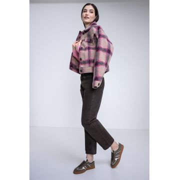 Jacheta din amestec de lana cu buzunare cu clapa