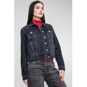 Jacheta din denim cu nasturi
