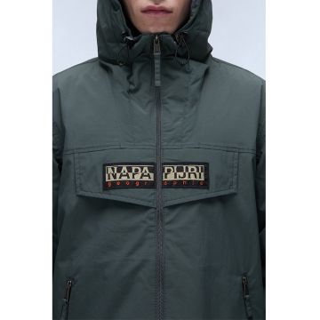 Jacheta usoara fara inchidere cu buzunare cu fermoar Rainforest - Verde