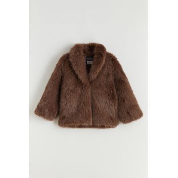 Palton de blana sintetica - Maro