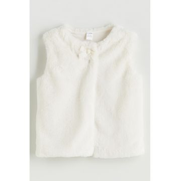 Vesta cu decolteu rotund - Alb