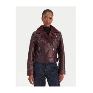 Geaca de imitatie de piele -  violet - dama -